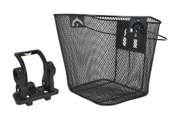 Корзина на руль,BL-B-009 быстросъемная с крепл. на руль,сталь,34*25*26 ручка для переноски,черная